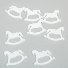  Hintaló fa fehér 5cm 8db-os dekorációs kellék