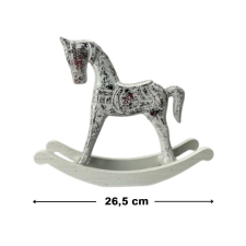  Hintaló nagy - fehér-ezüst dekorációs kellék