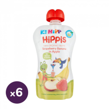Hipp HiPPiS BIO gyümölcspép eper-banán almában, 4 hó+ (6x100 g) bébiétel
