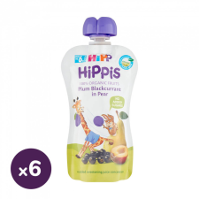 Hipp HiPPiS BIO gyümölcspép szilva-feketeribizli körtében, 6 hó+ (6x100 g) bébiétel