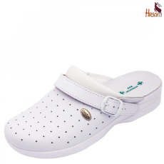 Hirsch Bio HirschBio férfi, női bőr fehér anatómiai, csatos klumpa 35-47 R munkavédelmi, csúszásmentes