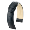Hirsch Duke borjúbőr óraszíj, fekete, 24/22XL