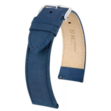 Hirsch Osiris Nubuck borjúbőr óraszíj, sötétkék, 20/18L óraszíj