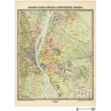 HM Budapest Székes-Főváros és Környéke térkép (1906) Budapest falitérkép antik 66x89 cm 1:20 000 térkép