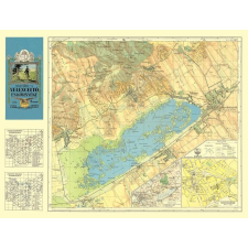 HM Velencei tó falitérkép antik, faximile 1929 HM térkép
