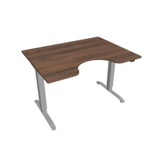 Hobis Motion Ergo elektromosan állítható magasságú íróasztal - 2 szegmensű, standard vezérléssel Szélesség: 120 cm, Szerkezet színe: szürke RAL 9006, Asztallap színe: diófa íróasztal