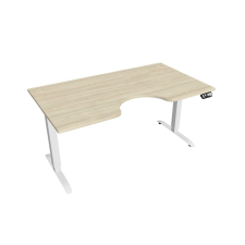  Hobis Motion Ergo elektromosan állítható magasságú íróasztal - 2M szegmensű, memória vezérléssel Szélesség: 160 cm, Szerkezet színe: fehér RAL 9016, Asztallap színe: akác íróasztal