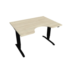  Hobis Motion Ergo elektromosan állítható magasságú íróasztal - 3 szegmensű, standard vezérléssel Szélesség: 120 cm, Szerkezet színe: fekete RAL 9005, Asztallap színe: akác íróasztal
