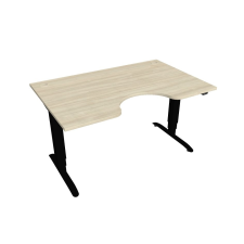  Hobis Motion Ergo elektromosan állítható magasságú íróasztal - 3 szegmensű, standard vezérléssel Szélesség: 140 cm, Szerkezet színe: fekete RAL 9005, Asztallap színe: akác íróasztal