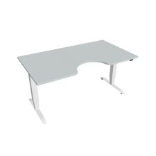  Hobis Motion Ergo elektromosan állítható magasságú íróasztal - 3 szegmensű, standard vezérléssel Szélesség: 160 cm, Szerkezet színe: fehér RAL 9016, Asztallap színe: szürke íróasztal
