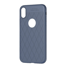Hoco ADMIRE szilikon telefonvédő (ultravékony, 0.8 mm, lyukacsos, rombusz minta, logó kivágás) KÉK [Apple iPhone XS 5.8] tok és táska