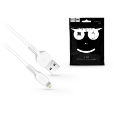 Hoco Apple iPhone Lightning USB töltő- és adatkábel 1 m-es vezetékkel - HOCO X13 Lightning Cable - 2.4A - fehér kábel és adapter