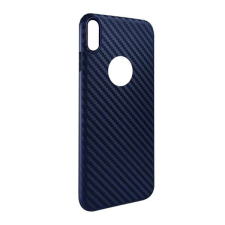 Hoco DELICATE SHADOW szilikon telefonvédő (karbon minta, logó kivágás) SÖTÉTKÉK Apple iPhone XS M... tok és táska