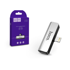 Hoco HOCO lightning + 3.5 mm jack adapter egyidőben történő töltéshez és zenehallgatáshoz - 5V/2A - HOCO LS25 - ezüst mobiltelefon, tablet alkatrész