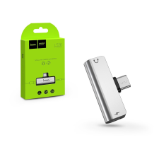 Hoco HOCO USB Type-C + 3.5 mm jack adapter egyidőben történő töltéshez és zenehallgatáshoz - HOCO LS26 2in1 Converter - ezüst mobiltelefon kellék