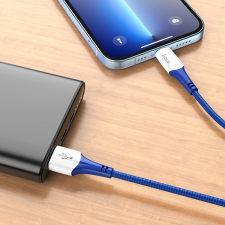 Hoco kábel USB Iphone lightning 8-pin 2,4a komp x70 1m kék mobiltelefon kellék