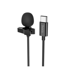 Hoco L14 mikrofon (USB-C, lavalier csíptethető, zajszűrő, 200 cm, fekete) mikrofon