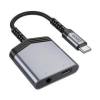 Hoco LS39 audió adapter és töltőkábel (elosztó, Type-C+3.5mm jack aljzat - Type-C, 27W, 15cm) VILÁGOSSZÜRKE (HOCO_LS39)