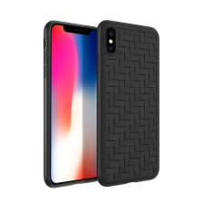 Hoco TRACERY szilikon telefonvédő (fonott minta) FEKETE [Apple iPhone XS 5.8] (5996457810260) tok és táska