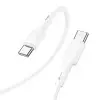 Hoco USB Type-C töltő- és adatkábel, USB Type-C, 100cm, 60W, gyorstöltés, PD, Hoco X83 Victory, fehér
