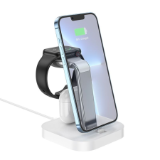 Hoco vezeték nélküli töltő 3 az 1-ben Graceful CW43 fehér mobiltelefon kellék