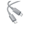 Hoco x107 adatkábel (type-c - type-c, 60w, pd gyorstöltő 3.0, 100cm) világosszürke