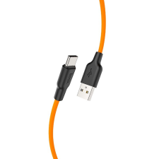  Hoco x21 plus szilikon töltokábel type-c 1m, narancssárga kábel és adapter