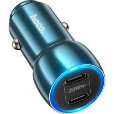 Hoco Z48 2x USB Type-C Autós töltő - Zafírkék (40W) mobiltelefon kellék