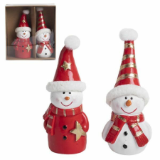 Hóember figura szett - 2 darabos - 10,2 cm karácsonyi dekoráció