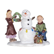  Hóember gyerekekkel poly M5cm dekorációs kellék