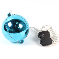 HOFF Díszgömb 76 kék LED, 15 cm, elemes, beltéri / kültéri karácsonyfadísz