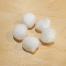  Hógolyó zsenilia, fehér, 2,5 cm. 5 db/cs dekorációs kellék