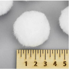  Hógolyó zsenilia, fehér, 4cm dekorációs kellék