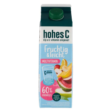 HohesC Fruchtig & Leicht Multivitamin 60% - 1000ml üdítő, ásványviz, gyümölcslé