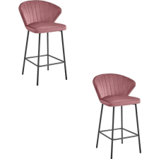  Hoker GATTA - sötét rózsaszín bársony / fekete lábak x 2 bútor