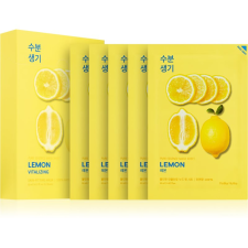Holika Holika Pure Essence Lemon arcmaszk bőrpuhító és frissítő hatással C vitamin 5x20 ml arcpakolás, arcmaszk