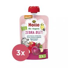 Holle 3x HOLLE Zebra Beet Bio ovocné pyré jablko, banán a červená repa, 100 g (6 m+) bébiétel