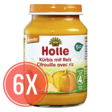 Holle Bio bébiétel, Sütőtök rizzsel MEGA PACK, 6x190g (4 hónapos kortól) bébiétel