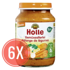 Holle Bio bébiétel, Vegyeszöldség MEGA PACK, 6x190g (6 hónapos kortól) bébiétel