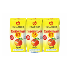 Höllinger bio gyümölcsital alma+D3vitamin 3x200 ml üdítő, ásványviz, gyümölcslé