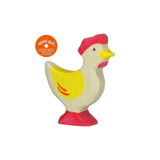  HOLZTIGER 80018 Tyúk álló, sárga szárnyú játékfigura