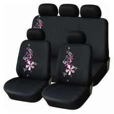 Homasita Kft. OTOTop Ladies Spring Flowers Üléshuzat Szett - 9db-os - Fekete/Rózsaszín ülésbetét, üléshuzat