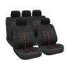 HOMASITA ÜLÉSHUZAT SZETT 9 RÉSZES "LAMPA RAPID"FEKETE-PIROS,UNIV.,PE+SZIVACS