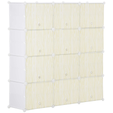HomCom Cipőszekrény, Homcom, műanyag/acél, 12 szoba, 125x32x125 cm, fehér/krém bútor