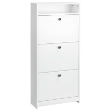 HomCom cipőtartó, 3 rekeszes, PAL, 60 × 24 × 132cm, fehér bútor