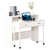 HomCom Ergonomikus asztal Homcom hengerekkel, belső polcokkal, 100 x 36 x 88 cm, fehér