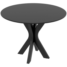 HomCom Kerek asztal 4 személyes, fekete bútor
