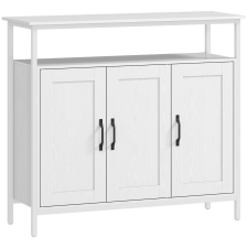 HomCom konyhai büfé nyitott polccal és 2 fiókkal, 100x35x88 cm, fehér bútor