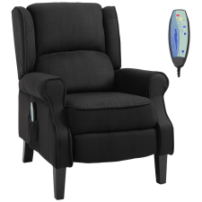 HomCom Masszázsfotel dönthető relaxációs funkcióval, fűtési funkcióval és távirányítóval, 78x83x101 cm, fekete masszázsfotel