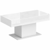 HomCom Măsuță de Cafea Extensibilă cu Compartiment Modern, 108-178,5x53x49 cm, Alb Lucios